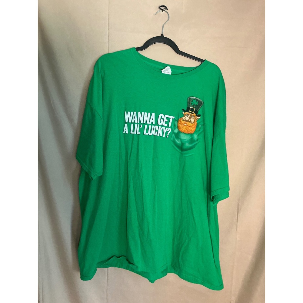 Fruit of the Loom T-Shirt Mens 3XL Green St Patricks Day Leprechaun Lucky Tee